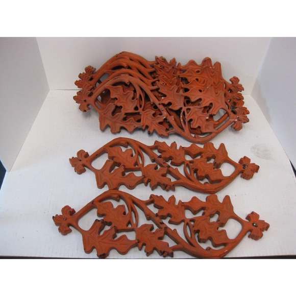 Vintage 1970s Indoor/Outdoor Retro Modern Wall Hangings Leaves 18” x 5.75" (6) - Picture 4 of 6